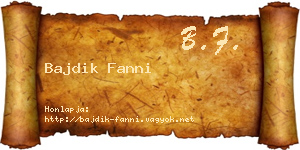 Bajdik Fanni névjegykártya